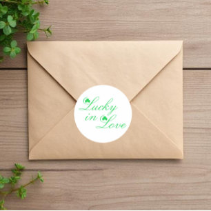 Sticker Rond Lucky In Love Mariage