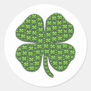 Sticker Rond Lucky Irish Clover