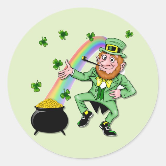 Sticker Rond Lucky Leprechaun (Devant)