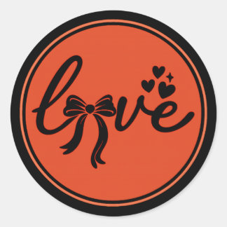 Sticker Rond Lucky Love Badge – Romantic Clover & Stars Design