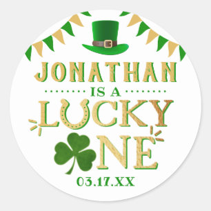 Sticker Rond Lucky One St. Patrick's Day 1er anniversaire