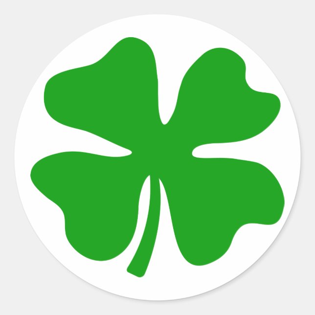 Sticker Rond Lucky trèfle à quatre feuilles | JOUR DE LA ST PAT (Devant)