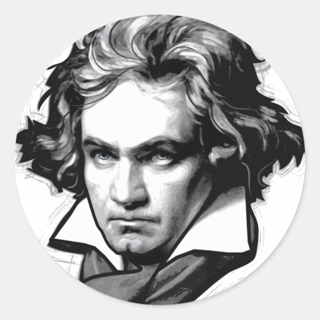 Sticker Rond Ludwig van Beethoven (Devant)