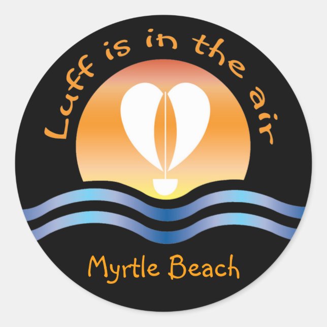 Sticker Rond Luffers Sunset_Luff est dans l'air Myrtle Beach (Devant)
