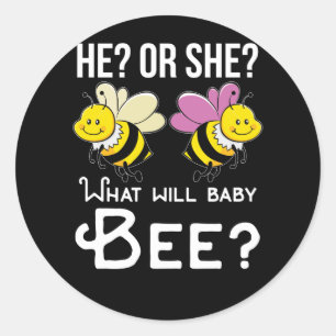 Sticker Rond Lui ou elle Qu'est-ce que Baby Bee Genre Révéler