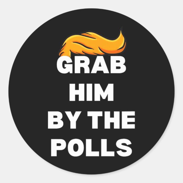 Sticker Rond Lui Par Les Sondages Kamala Harris 47 47e Présiden (Devant)