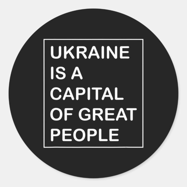 Sticker Rond L'Ukraine est une capitale du grand Peuple Ukraine (Devant)