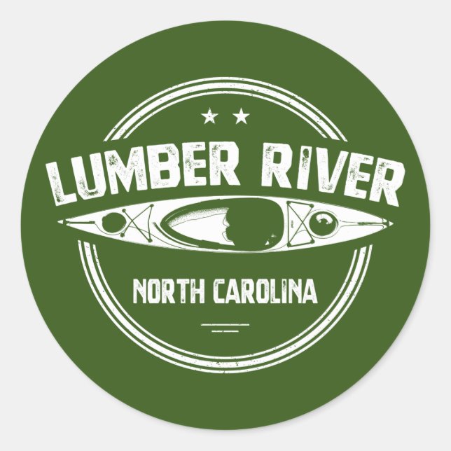 Sticker Rond Lumber River, Caroline du Nord (Devant)