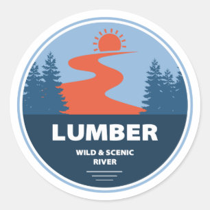 Sticker Rond Lumber Wild Et Rivière Pittoresque, Caroline Du No
