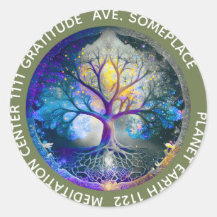 Sticker Rond Lumière Céleste   Arbre de Vie