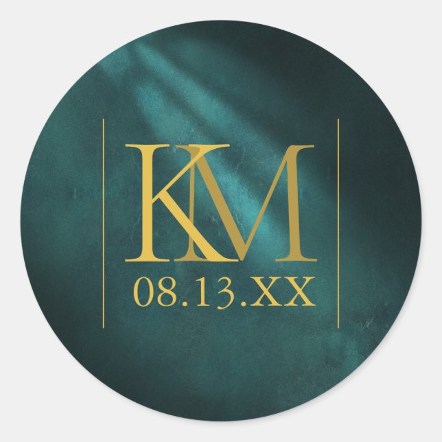 Sticker Rond Lumière de la Lune Mariage Emerald Green ID881 (Devant)