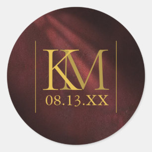 Sticker Rond Lumière de la lune Romance Mariage Bourgogne ID881