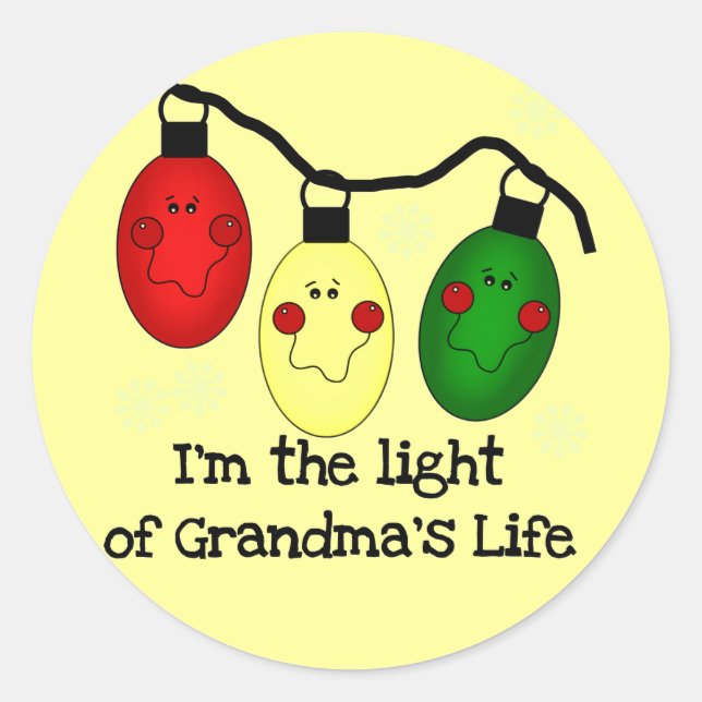 Sticker Rond Lumière de la vie de grand-mère Tshirts et cadeaux (Devant)