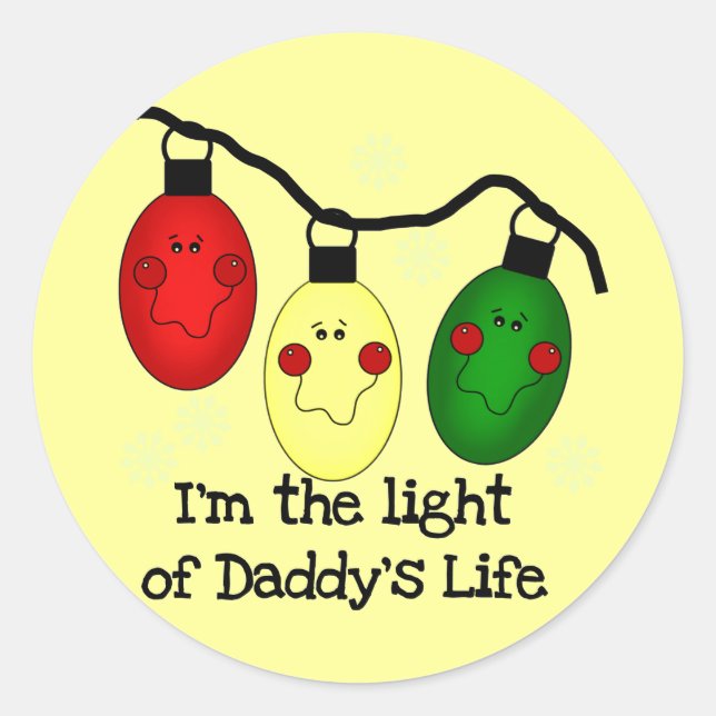 Sticker Rond Lumière de la vie de papa Tshirts et cadeaux de va (Devant)