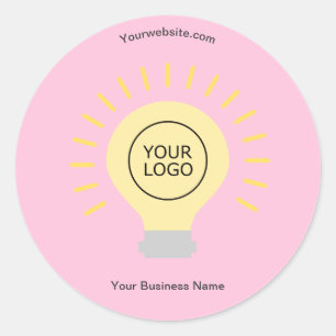 Sticker Rond Lumière électrique Votre logo Pale Rose Personnali