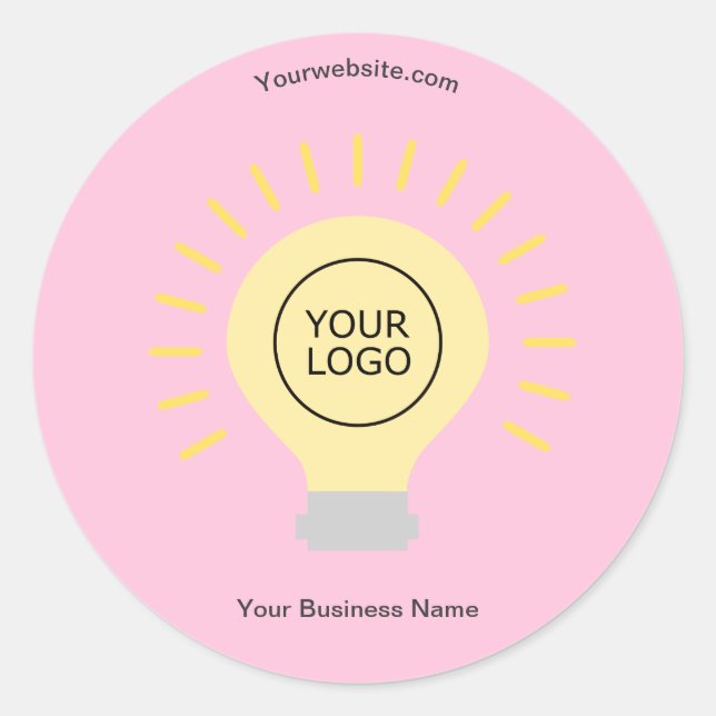 Sticker Rond Lumière électrique Votre logo Pale Rose Personnali (Devant)