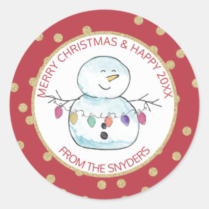 Sticker Rond Lumières à neige et à cordes