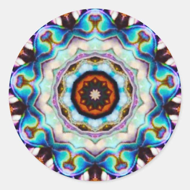 Sticker Rond Lumières bleues de la fracture Paua Shell (Devant)