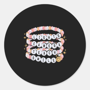 Sticker Rond Lumières Caméra Enseigner Smile Bracelet Enseignan