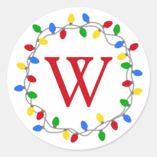 Sticker Rond Lumières de Noël   Courbe circulaire personnalisée