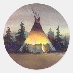 Sticker Rond LUMIÈRES de TIPI par SHARON SHARPE