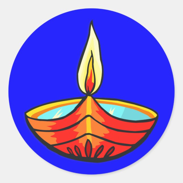 Sticker Rond Lumières du festival de Diwali (Devant)