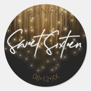 Sticker Rond Lumières en cascade Sweet 16 Gold ID790