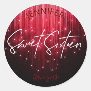 Sticker Rond Lumières en cascade Sweet 16 Red ID790