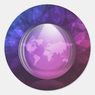 Sticker Rond Luminescent neigeux globe