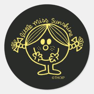 Sticker Rond Lumineuse Petite Mlle Sunshine Jaune