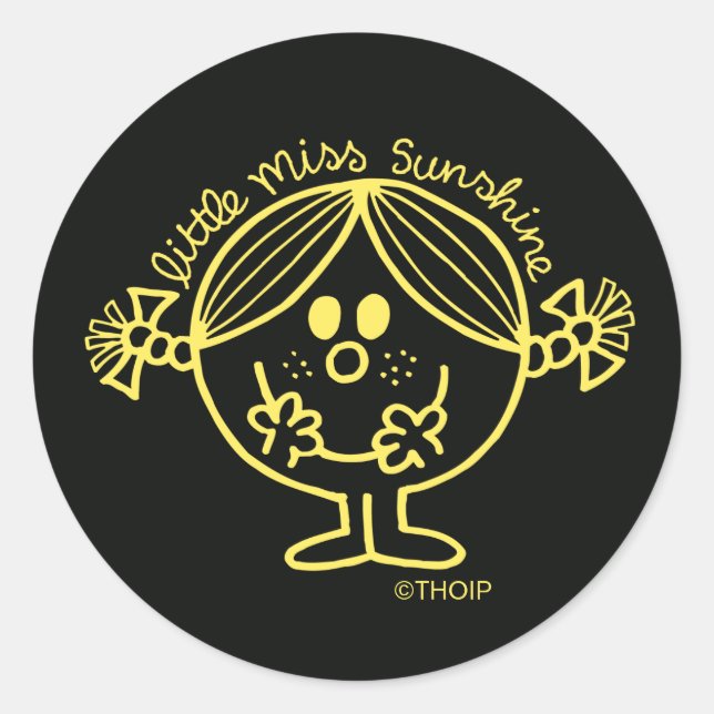 Sticker Rond Lumineuse Petite Mlle Sunshine Jaune (Devant)