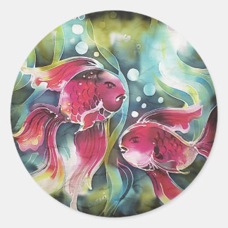 Sticker Rond Luminosité du poisson d'or