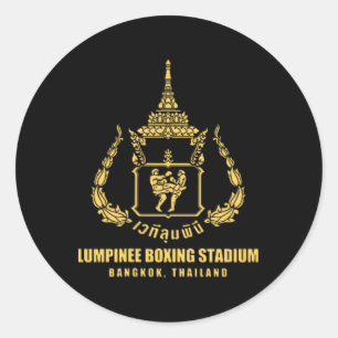 Sticker Rond Lumpinee Boxe Stade Bangkok Thaïlande Muay Thai