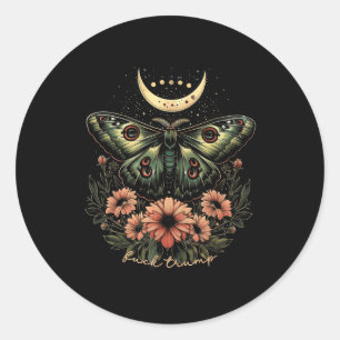 Sticker Rond Luna céleste Moth Subtil Anti Trump