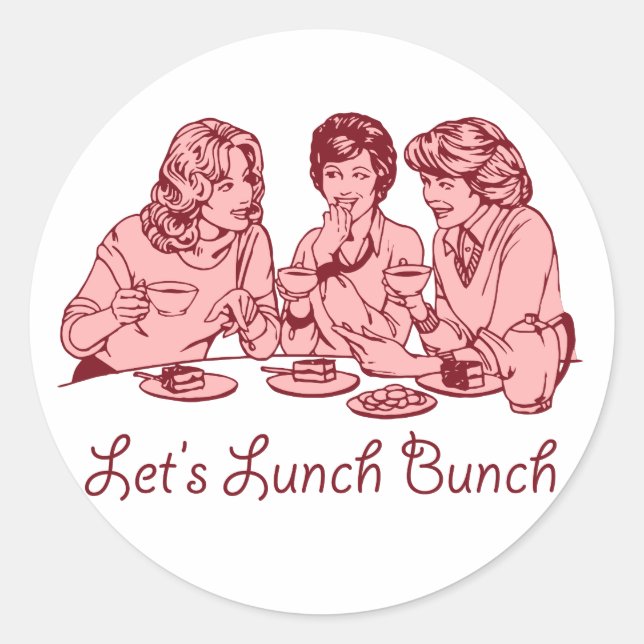 Sticker Rond Lunch Bunch 50's rétro graphic (Devant)