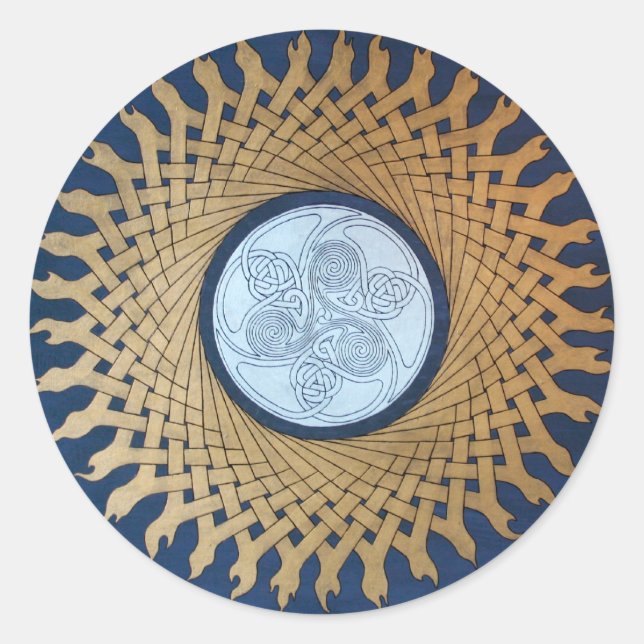 Sticker Rond Lune celtique (Devant)