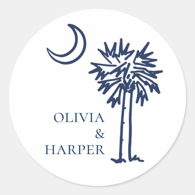 Sticker Rond Lune de croissant de Palmetto (Devant)