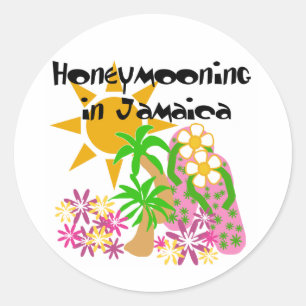 Sticker Rond Lune de miel en Jamaïque