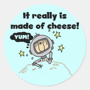 Sticker Rond Lune de tee-shirts et cadeaux au fromage