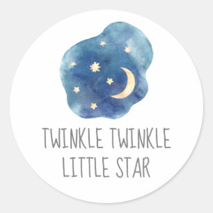 Sticker Rond Lune et étoiles Twinkle Twinkle Little Star Sticke