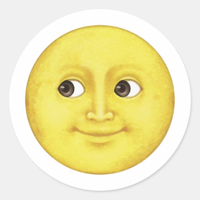 Sticker Rond Lune jaune - Emoji (Devant)