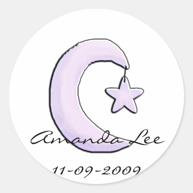 Sticker Rond Lune violette (Devant)