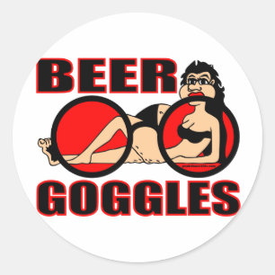 STICKER ROND LUNETTES DE BIÈRE