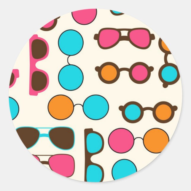 Sticker Rond Lunettes de soleil (Devant)
