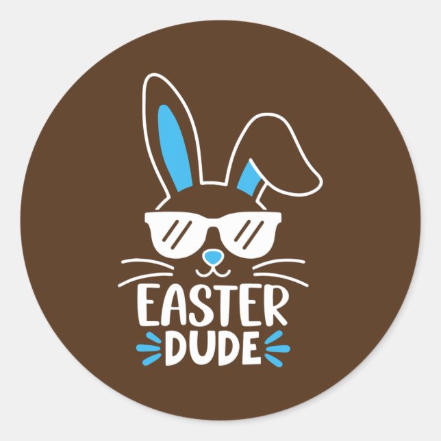 Sticker Rond Lunettes de soleil de lapin de Pâques Jour de Pâqu (Devant)