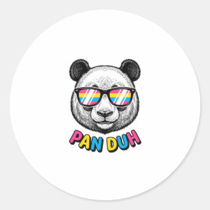 Sticker Rond Lunettes de soleil de Panda drôle Vintage Gravure 