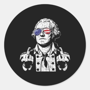 Sticker Rond Lunettes de soleil drôles et patriotiques du père