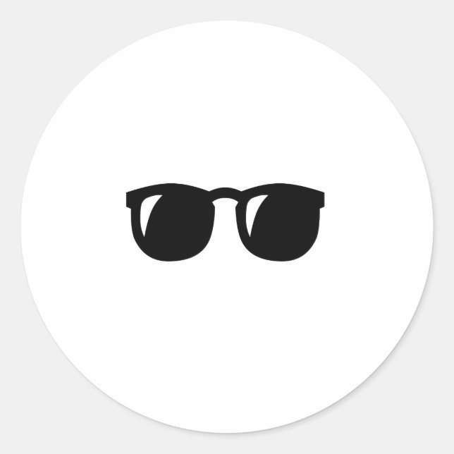 Sticker Rond Lunettes de soleil noires (Devant)
