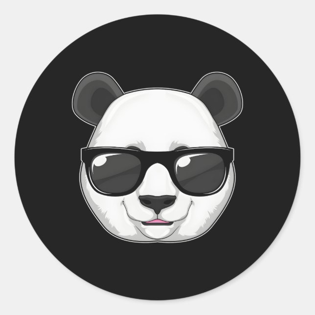 Sticker Rond Lunettes de soleil Panda (Devant)