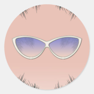Sticker Rond Lunettes de soleil Retro Shades Sweet 16 Fête au b